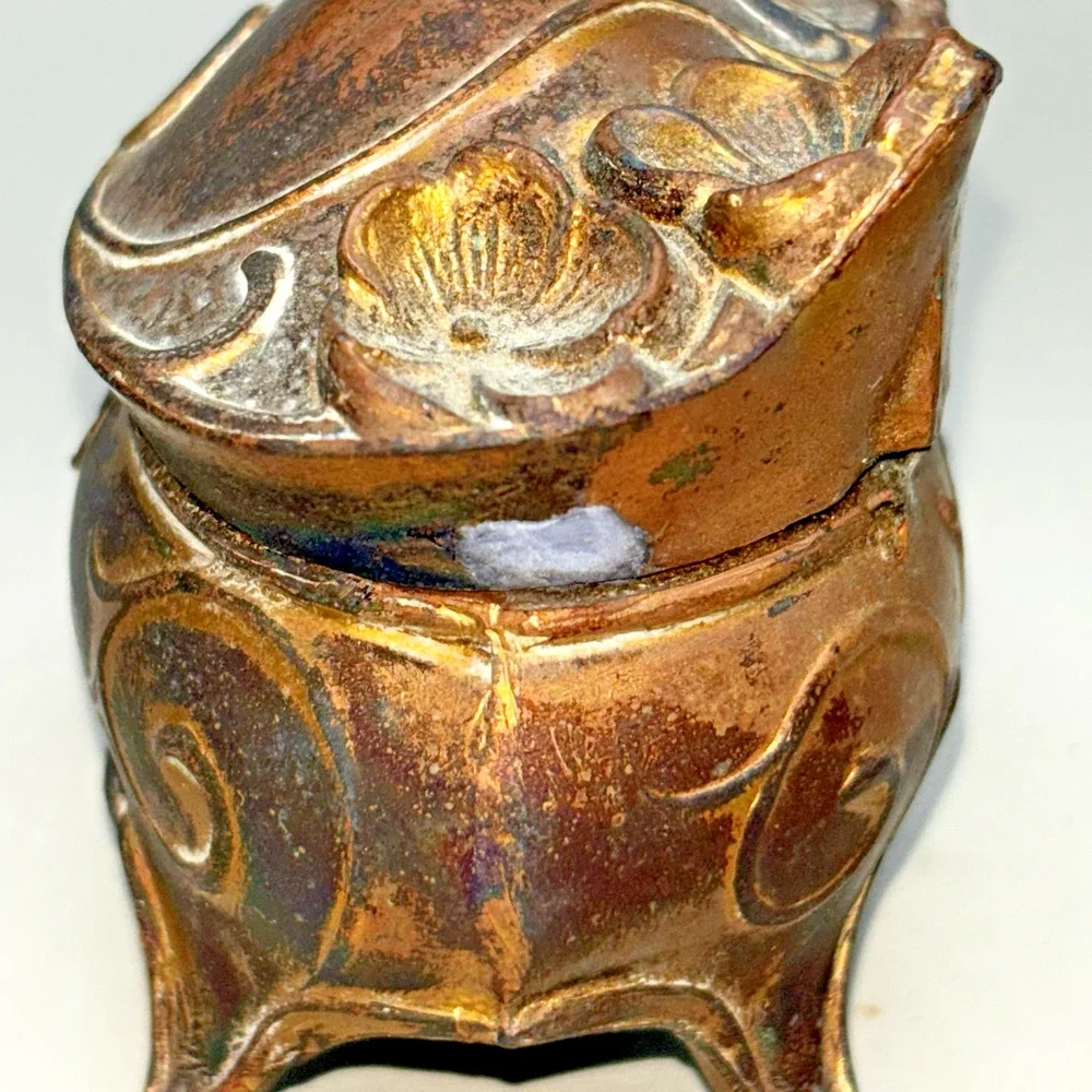 Antique Golden Art Nouveau Jewelry Casket Box